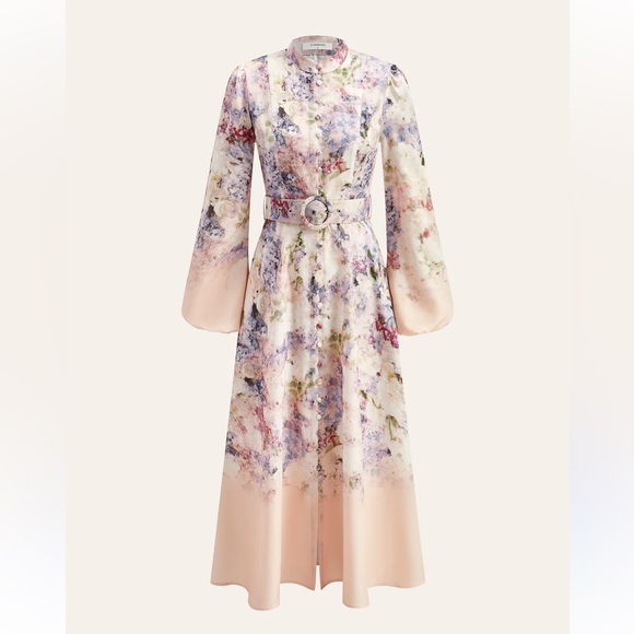 COMMENSE NWT, Pastel Watercolor Floral Belted Maxi Dress, Size XS | 0710 - Picture 1 of 5